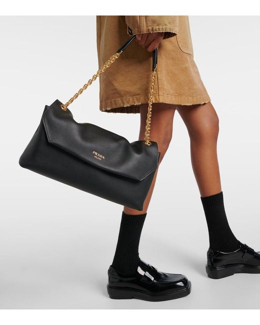 Prada Black Medium Leather Shoulder Bag