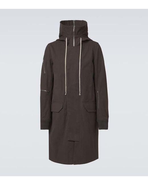 Rick Owens Brown Oversized Cotton Coat for men