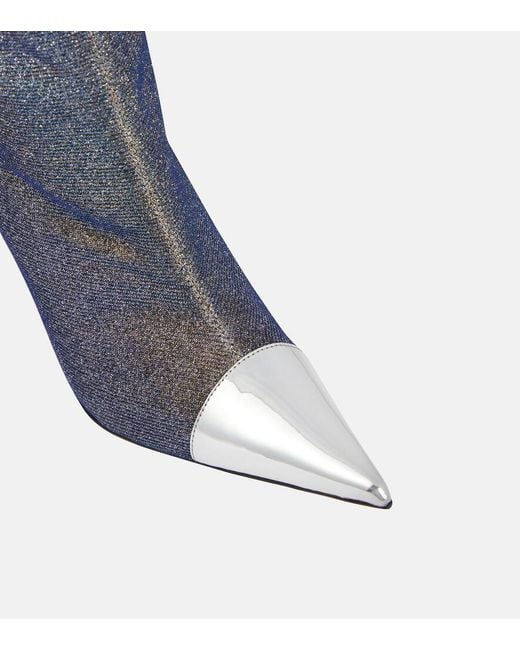 Alexandre Vauthier Gray Metallic Knee-High Boots