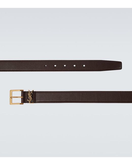 Saint Laurent Guertel Cassandre Aus Leder in Brown für Herren