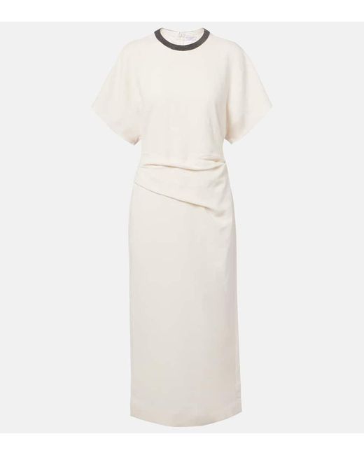 white linen button up dress White linen shirt dress with mother of pearl buttons and pockets main image 1