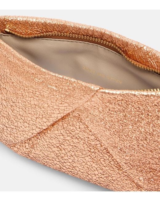 Dries Van Noten Natural Metallic Leather Clutch