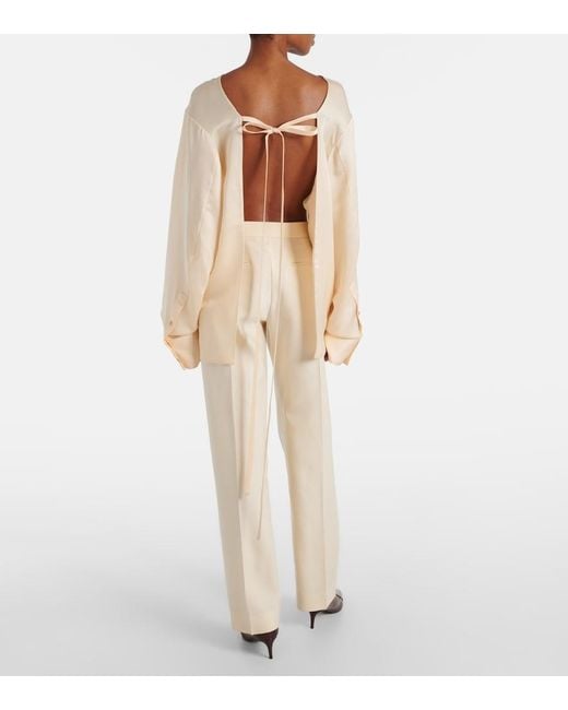 Khaite Natural Durion Satin Top