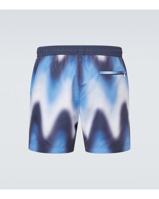 Commas Blue Printed Swim Trunks for men