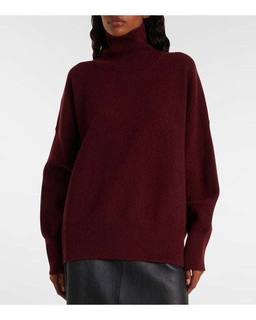 Pull A Col Roule En Laine Melangee Rohe en coloris Red