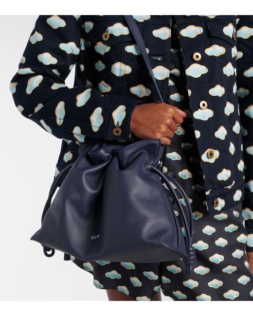 Loewe Blue Clutch Flamenco Medium Aus Leder