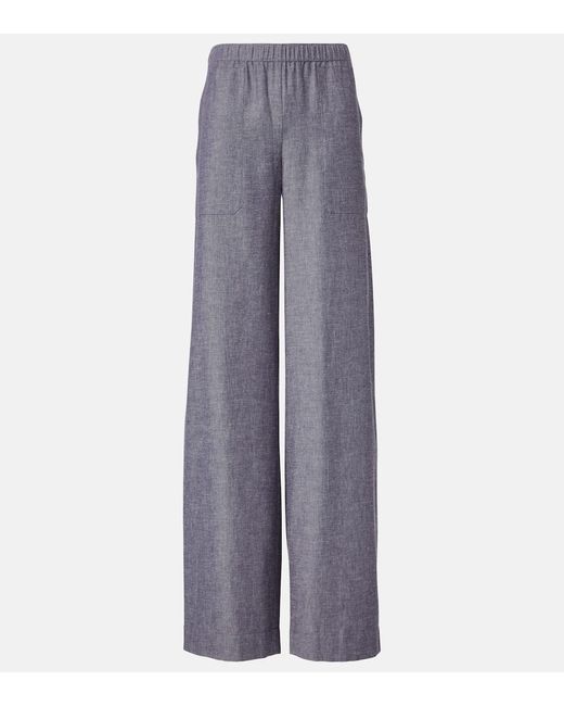 Vince Blue Weite Mid-Rise-Hose