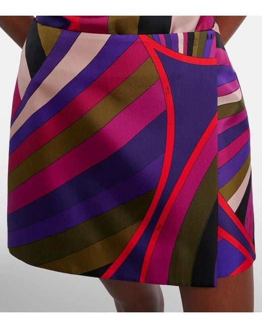 Emilio Pucci Pink Iride Silk Wrap Skirt