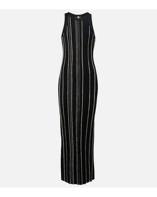 Totême Black Toteme "Long Ribbed Knit Naia Dress In