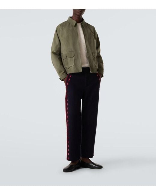 Bode Green Cotton Blouson Jacket for men