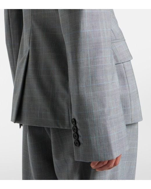 Givenchy Gray Checked Wool Jacket