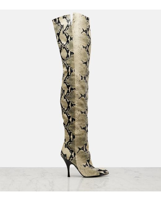 Khaite Green Colt 100 Leather Over-The-Knee Boots
