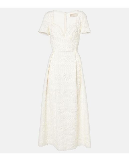 Elie Saab White Macrame Midi Dress