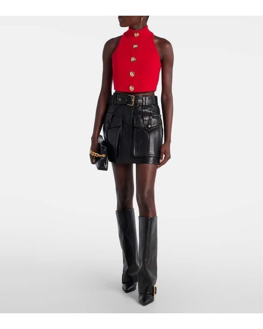 Balmain Black Stiefel Anthem Aus Leder