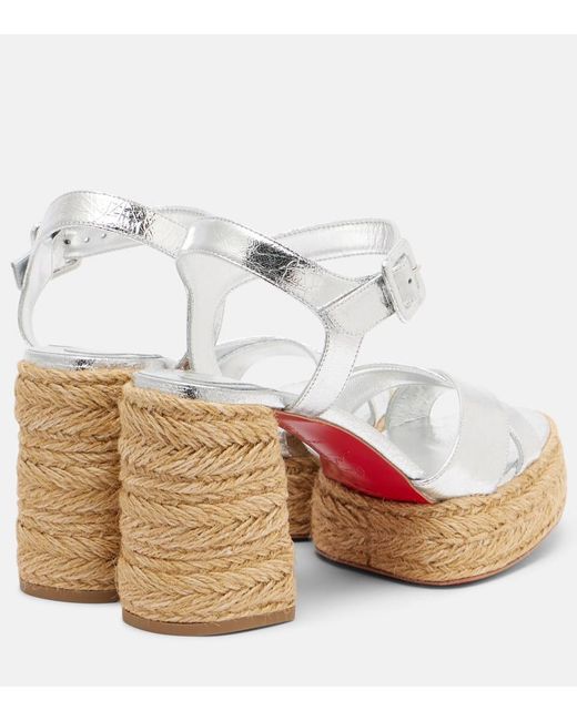 Christian Louboutin White Calakala Leather Heeled Sandals 85