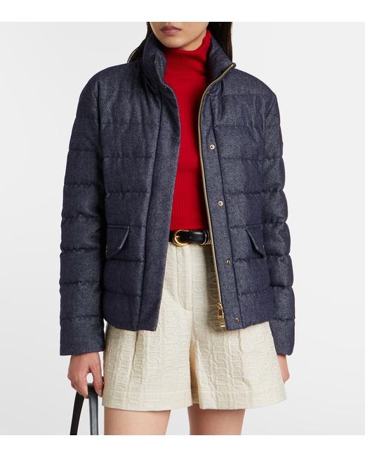Moncler Blue Bessettez Cotton Down Jacket