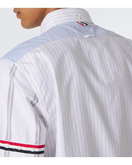 Thom Browne White Striped Cotton Shirt for men