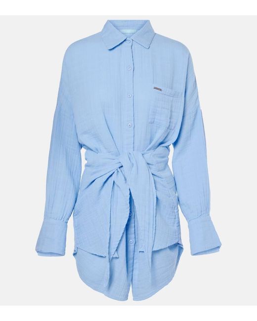 Melissa Odabash Blue Sara Cotton Beach Dress