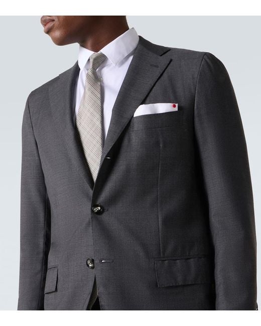 Traje De Lana Virgen Kiton de hombre de color Black