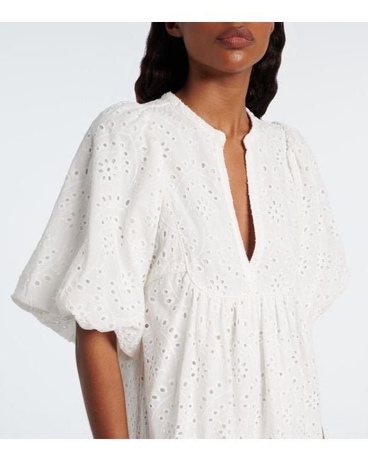 Poupette White Cruz Broderie Anglaise Cotton Minidress