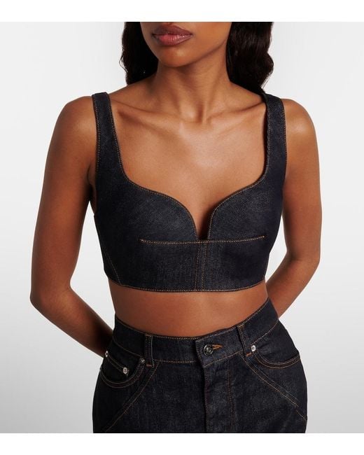 Givenchy Blue Denim Bra Top