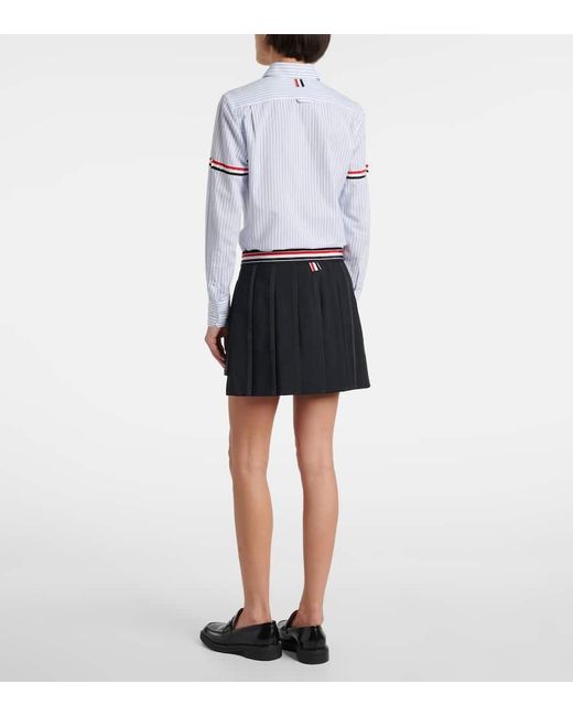 Mini-Jupe Asymetrique En Laine Melangee Thom Browne en coloris Black