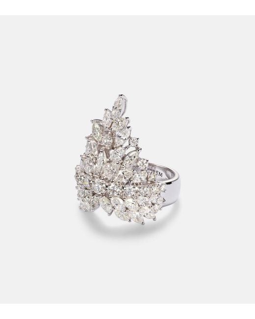 YEPREM White Y-Not 18Kt Ring With Diamonds