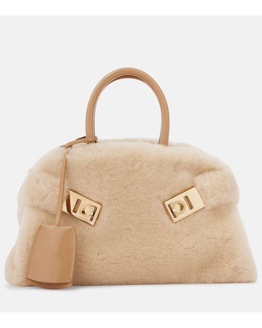 Borsa Hug Small di Ferragamo in Natural