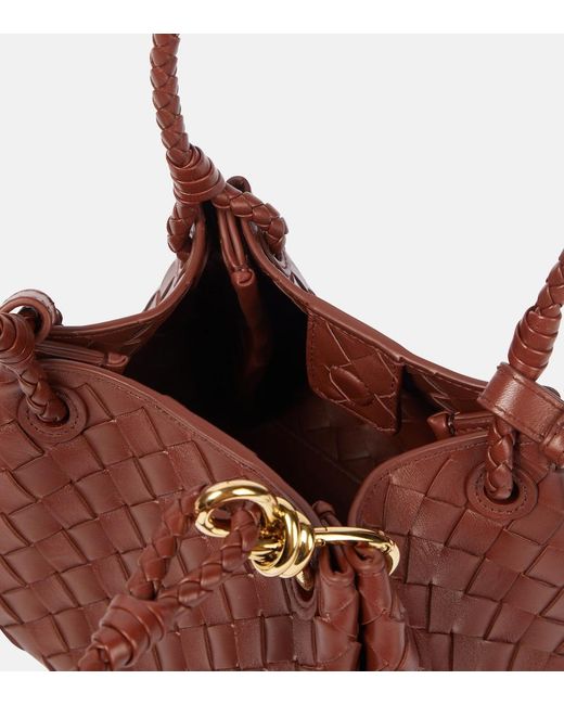 Bottega Veneta Brown Tote Bag Parachute Small Aus Leder
