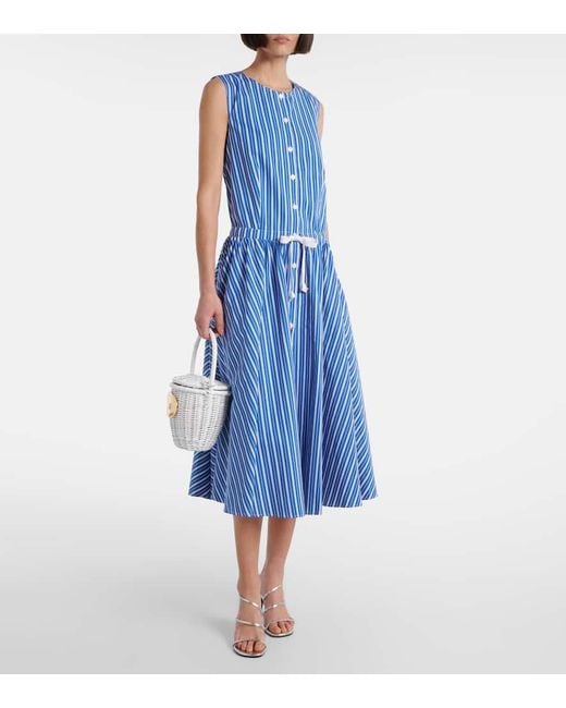 Patou Blue Hemdblusenkleid Aus Baumwolle