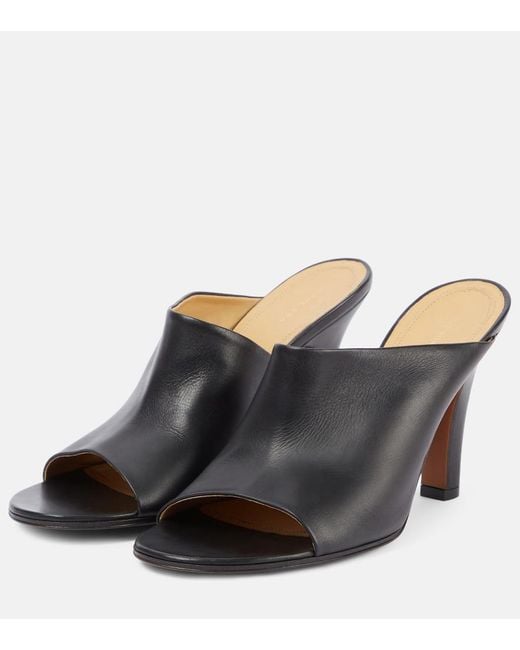 The Row Black Signum 90 Leather Mules