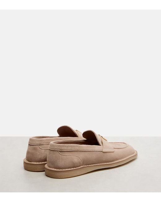 Dolce & Gabbana Pink Dg Suede Loafers