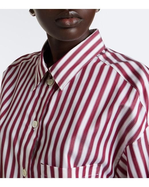 Eres Red Sir Striped Cotton Shirt