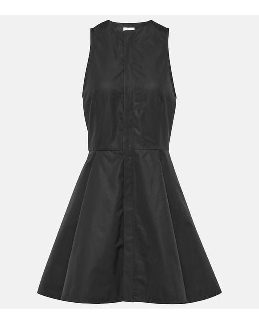 AMI Black Godet Cotton Poplin Shirt Dress