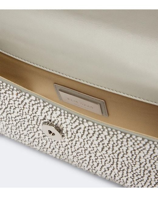 Elie Saab Gray The Midnight Embellished Suede Clutch