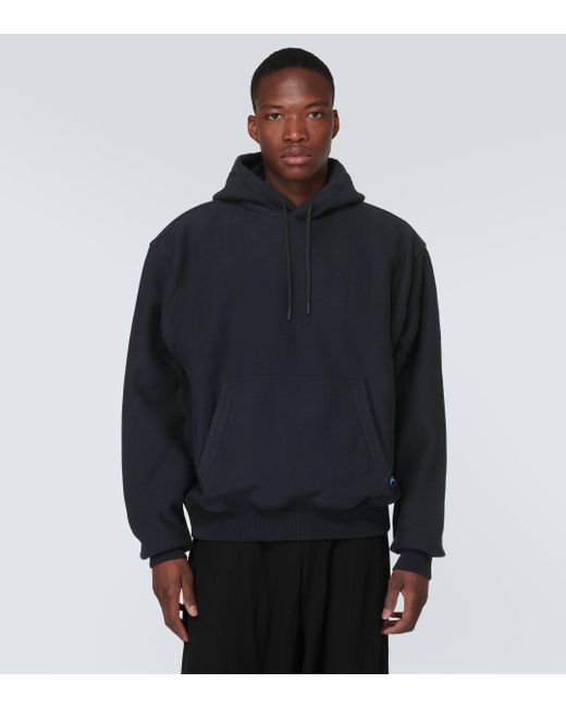 Burberry Blue Cotton Jersey Hoodie for men