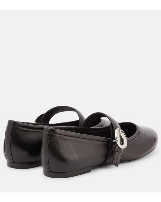 Coperni Black Belt Leather Ballet Flats