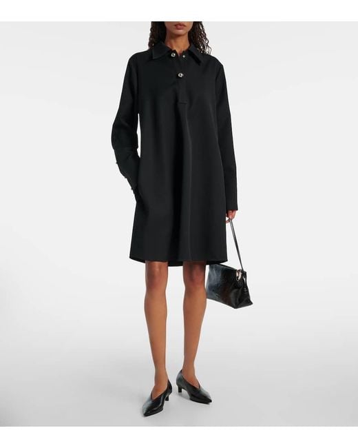 Jil Sander Black Wool Polo Dress