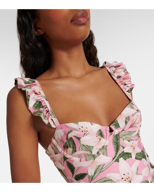 Agua Bendita White Ajonjoli Floral Swimsuit