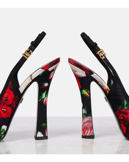 Dolce & Gabbana Multicolor Satin Slingbacks