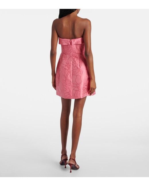 Rebecca Vallance Pink Petra Strapless Satin Minidress