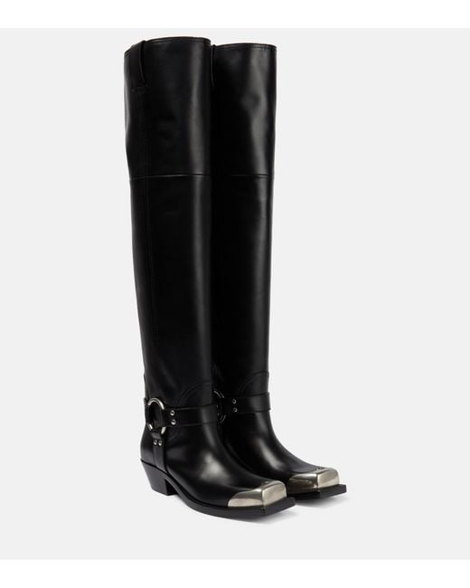 Gucci Black Leather Over-the-knee Boots