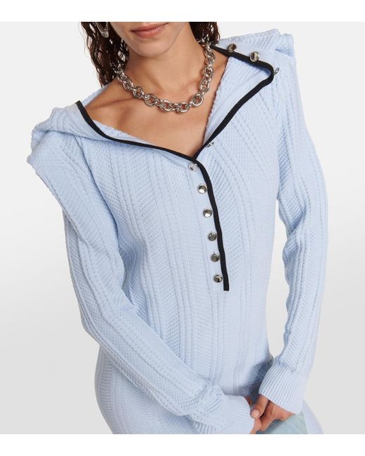 Y. Project Blue Chain-Embellished Wool Minidress