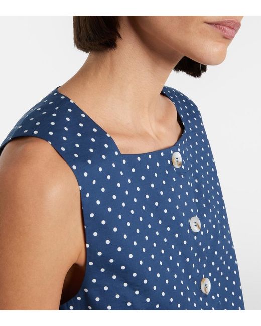 Posse Blue Rio Polka-Dot Cropped Top