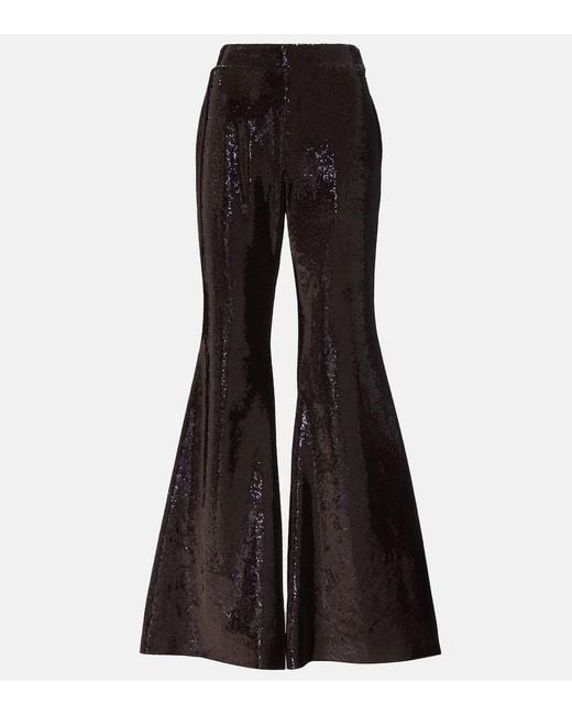 Nina Ricci Brown Sequined Flared Pants