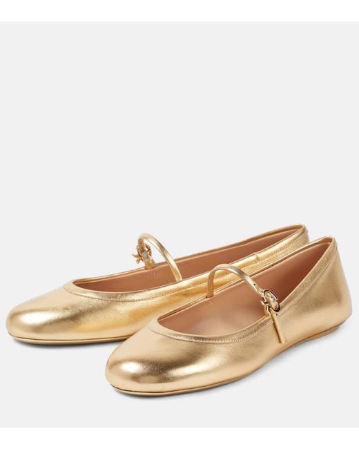 Ballerines Carla En Cuir Metallise Gianvito Rossi en coloris Metallic