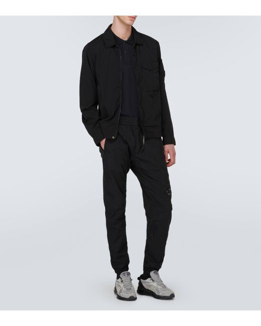 C P Company Black Cotton-blend Piquet Polo Shirt for men