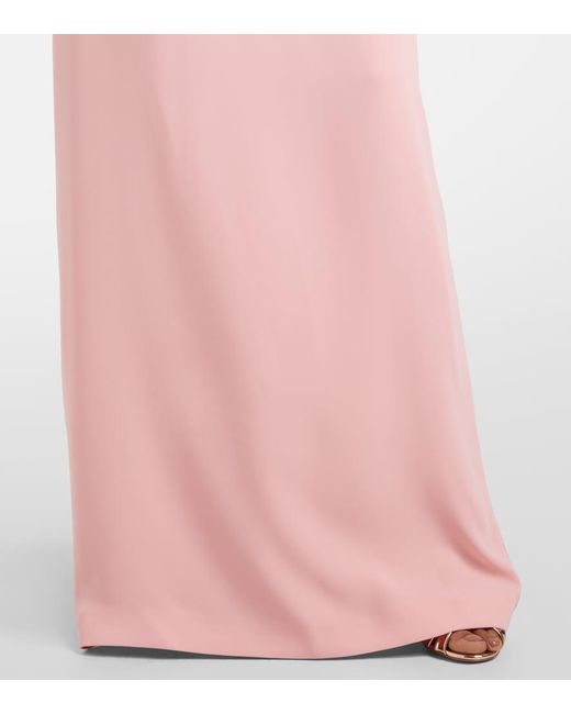 Costarellos Pink Crepe Gown