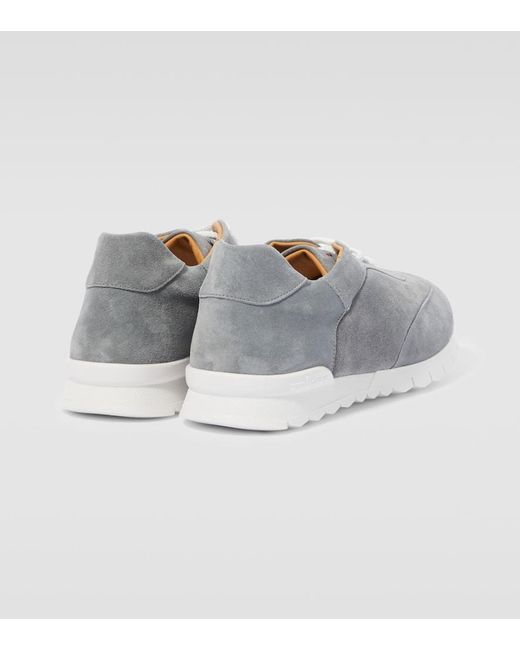 Kiton Gray Suede Sneakers for men