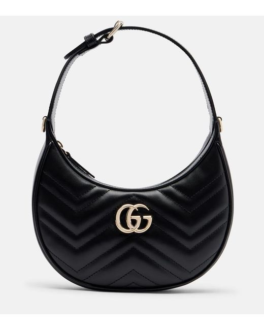 Gucci Black Gg Marmont Small Leather Shoulder Bag